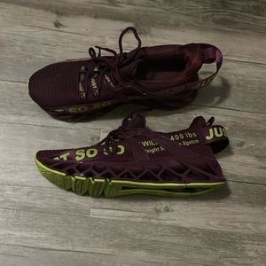 Just So So purple and lime green sneakers